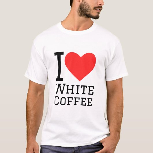 Ik hou van witte koffie t-shirt (Voorkant)