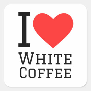 Ik hou van witte koffie vierkante sticker
