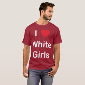 Ik hou van witte meisjes t-shirt (Voorkant volledig)