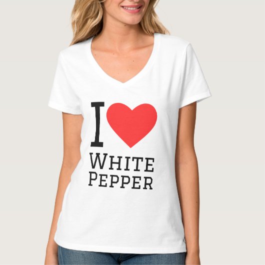 Ik hou van witte peper t-shirt (Voorkant)