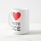 Ik hou van witte rijst koffiemok (Voorkant links)