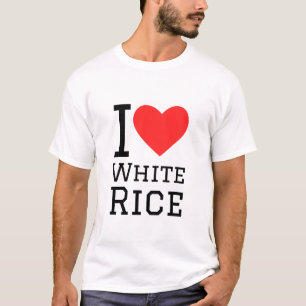 Ik hou van witte rijst t-shirt