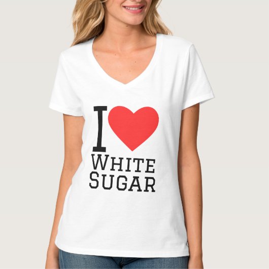 Ik hou van witte suiker t-shirt (Voorkant)