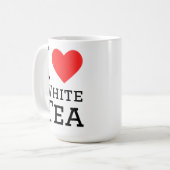 Ik hou van witte thee koffiemok (Voorkant links)