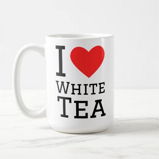 Ik hou van witte thee koffiemok (Links)