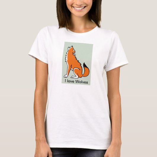 Ik hou van wolven - Bedreigde dieren grafiek T-shirt (Voorkant)