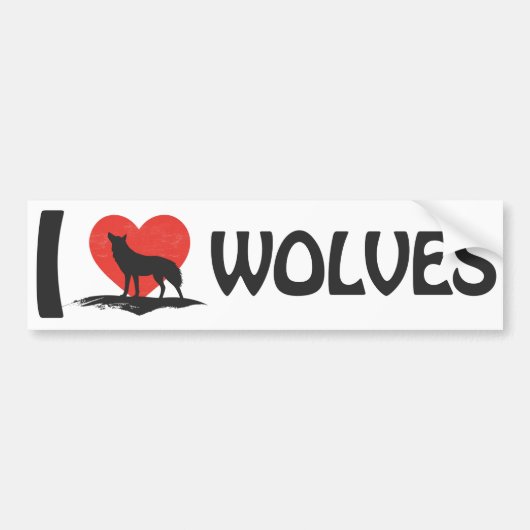 Ik hou van Wolven Bumpersticker (Voorkant)