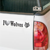 Ik hou van Wolven met Afbeelding - Bumpersticker (Op Truck)