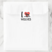 Ik hou van Wolven Ronde Sticker (Tas)
