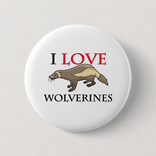 Ik hou van Wolverines Ronde Button 5,7 Cm (Voorkant)