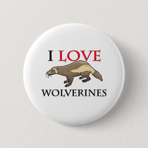 Ik hou van Wolverines Ronde Button 5,7 Cm