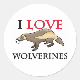 Ik hou van Wolverines Ronde Sticker