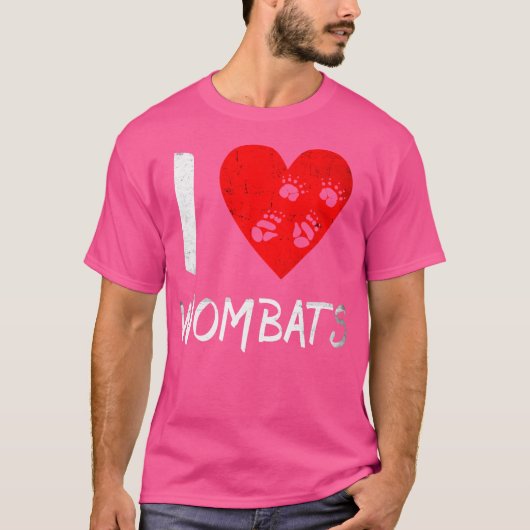 Ik hou van Wombats Australian Wombat T-shirt (Voorkant)