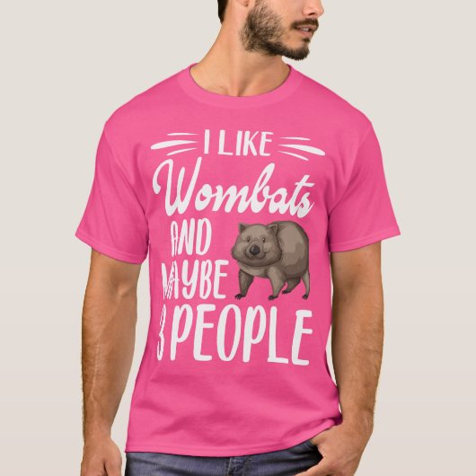 Ik hou van wombats en misschien wel 3 mensen womba t-shirt (Voorkant)