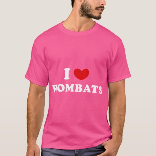 Ik hou van wombats in hart wombats t-shirt (Voorkant)