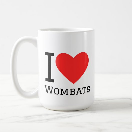 Ik hou van wombats koffiemok (Links)