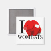 Ik hou van Wombats magneten (Voorkant / Achterkant)