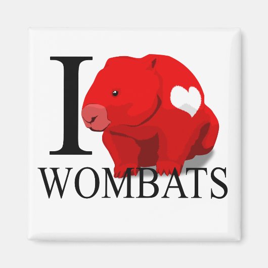 Ik hou van Wombats magneten (Voorkant)