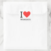 Ik hou van wombats vierkante sticker (Tas)