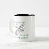 Ik hou van Woodworking en opa zijn! Tweekleurige Koffiemok (Voorkant links)