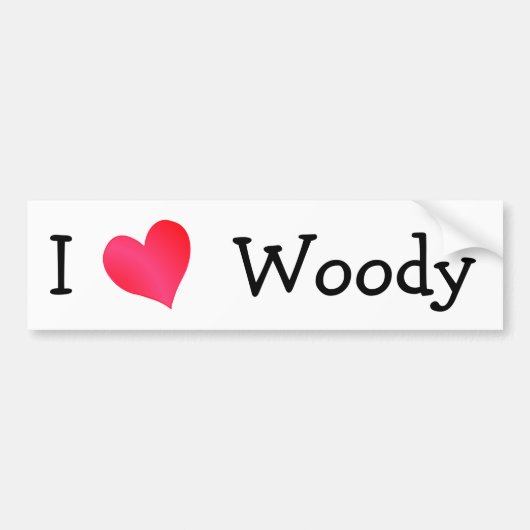 Ik hou van Woody Bumpersticker (Voorkant)