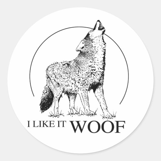IK HOU VAN WOOF RONDE STICKER (Voorkant)
