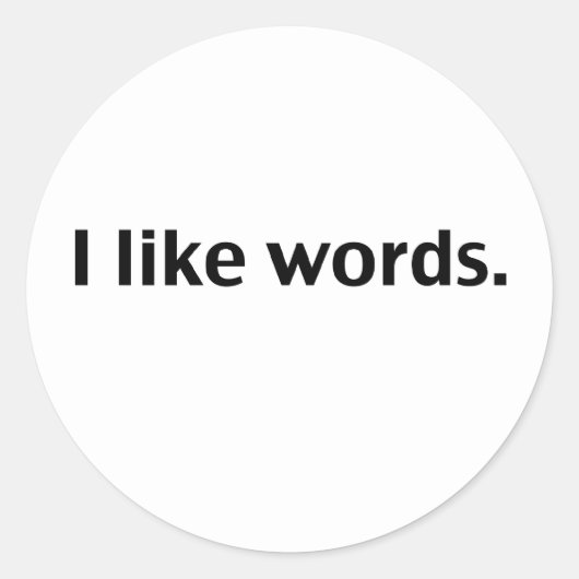 Ik hou van woorden ronde sticker (Voorkant)