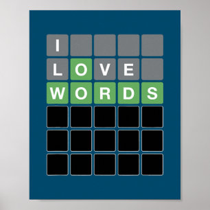 Ik hou van Woordenspel Raad Woorden met Letters Sp Poster