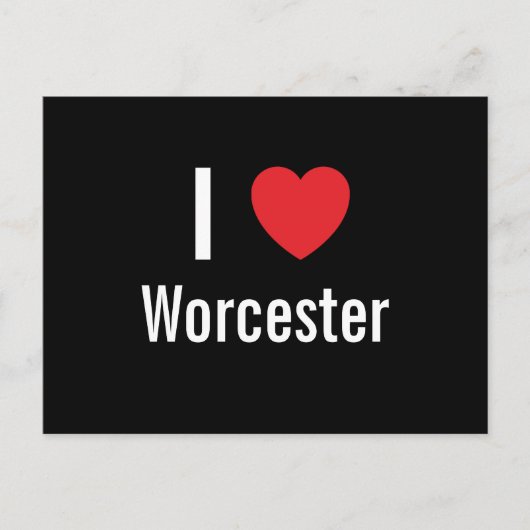 Ik hou van Worcester Briefkaart (Voorkant)