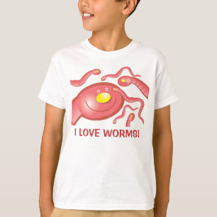'Ik hou van wormen!' T-shirt