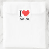 Ik hou van wormen vierkante sticker (Tas)