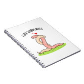 Ik Hou Van Wormknuffels Funny Warm Worm Pun Notitieboek (Rechterzijde)