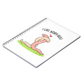 Ik Hou Van Wormknuffels Funny Warm Worm Pun Notitieboek (Linkerzijde)