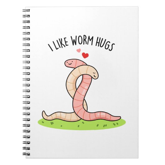 Ik Hou Van Wormknuffels Funny Warm Worm Pun Notitieboek (Voorkant)