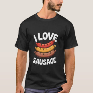 Ik hou van worst Funny BBQ-grillcitaat T-shirt