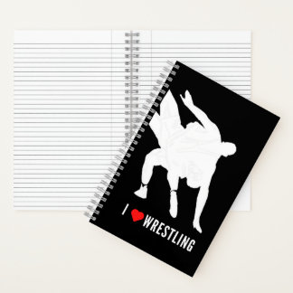 Ik hou van worstelen Cute Silhouette Notitieboek