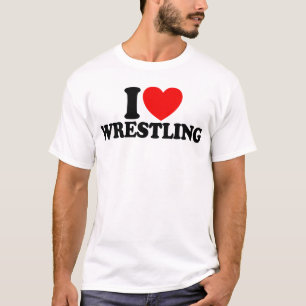 Ik hou van worstelen t-shirt
