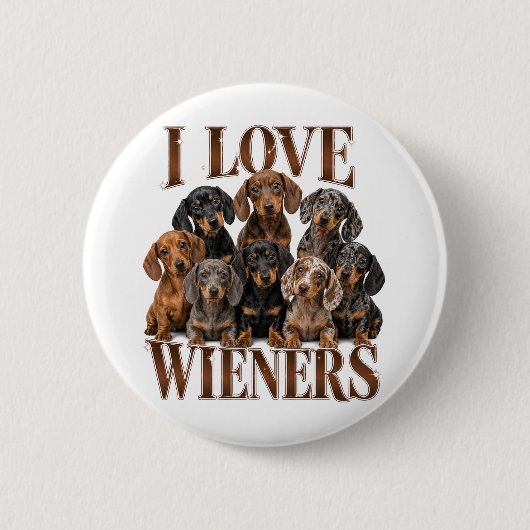 Ik hou van worstjes ronde button 5,7 cm (Voorkant)