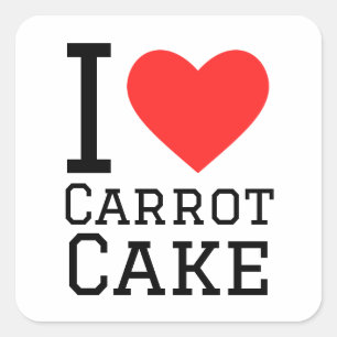 Ik hou van worteltaart vierkante sticker