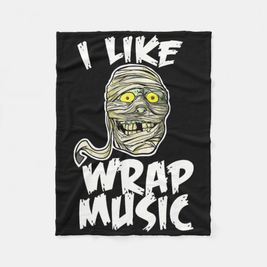 Ik hou van Wrap Music Funny Halloween Mummy Fleece Deken (Voorkant)