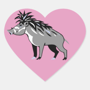 Ik hou van wrattige varkens - Wildlife - Wattenzwi Hart Sticker