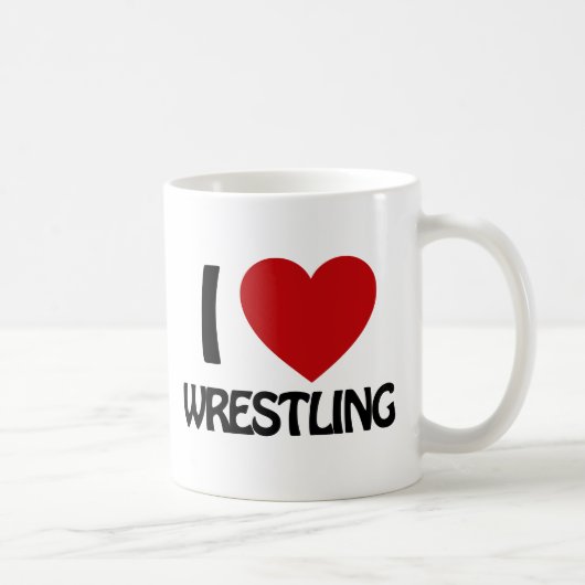 Ik hou van WRESTLING Koffiemok (Rechts)