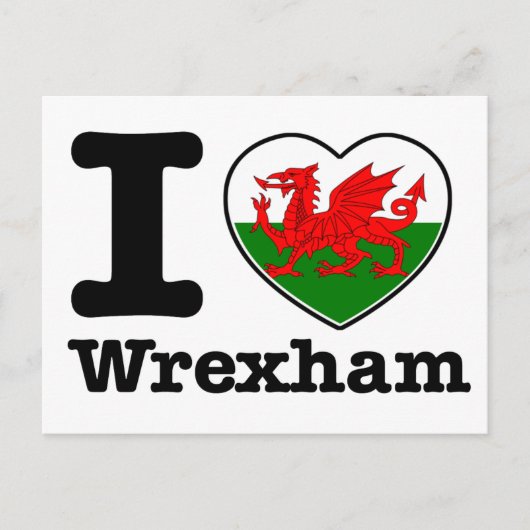 Ik hou van Wrexham Briefkaart (Voorkant)