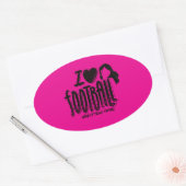 Ik hou van WTF  Ovale Sticker (Envelop)