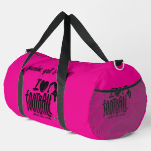 Ik hou van WTF Roze Zwart Plunjezak
