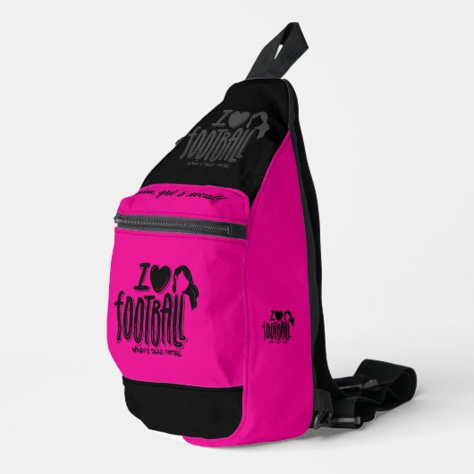 Ik hou van WTF Roze Zwart Sling Bag (Rechterhoek)