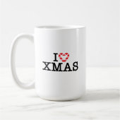 Ik hou van Xmas Candy Cane Hart Koffiemok (Links)