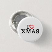 Ik hou van Xmas Candy Cane Hart Ronde Button 3,2 Cm (Voorkant /achterkant)