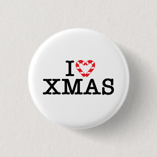 Ik hou van Xmas Candy Cane Hart Ronde Button 3,2 Cm