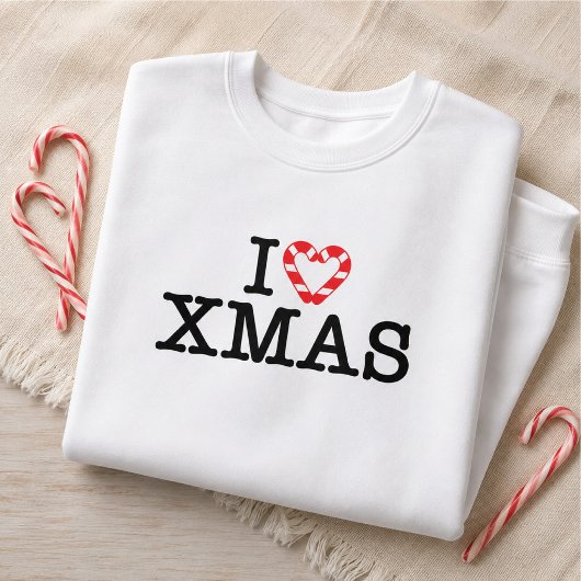 Ik hou van Xmas Candy Cane Hart Trui